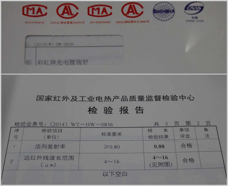 milan米兰(中国)体育官方网站腰腹舒远红外检测报告