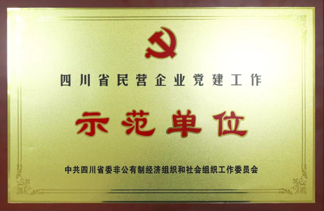 成都milan米兰(中国)体育官方网站集团荣获四川省民营企业党建工作示范单位荣誉称号